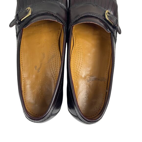 COLE HAAN Men 10 D Burgundy Leather Kiltie Tassel & Buckle Loafers Preppy Y2K main image 8